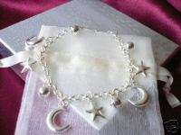 Genuine .925 Sterling Silver Bracelet.sun/moon/stars  
