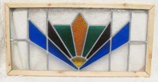 Large Antique Stained Glass Window Art Deco Sunrise  