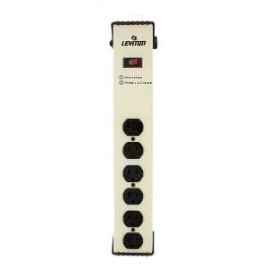   Surge Protected, 6 Outlet Strip with Switch, Heavy Duty, 6 Ft, Beige