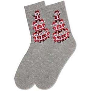  Novelty Fun Socks Santa Pyramid  Gray 