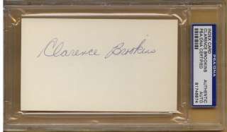 CLARENCE BROOKINS TEMPLE ABA Signed Index Card PSA/DNA  