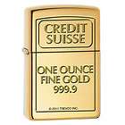 zippo 3502 credit suisse one ounce fine gold lighter one
