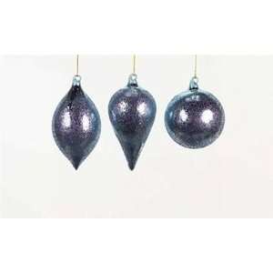  Speckled Glass Blue Purple Bulb Christmas Ornament ball 