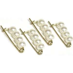  4 White Gold Pearl Enhancer Shortening Beading Clasps 