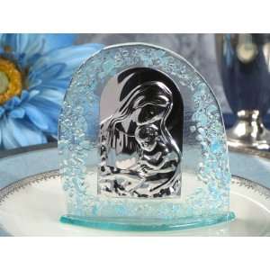 Wedding Favors Murano art deco Blue pebble arch design glass icon (Set 