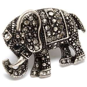   Crystal Large 1.5 Elephant Ring   Adjustable Stretch Band Jewelry