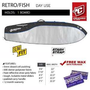 Creatures of Leisure Retro Fish Day Use Surfboard Bag  