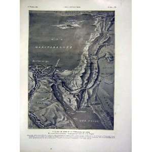  Map Suez Canal Egypt Soldier Troops French Print 1915 