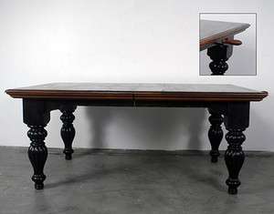   Black Farmhouse Dining Table Massive Bulbous Legs 108.5 long  