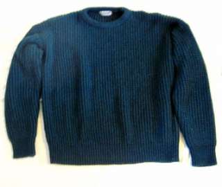 Mens Size Large Vintage Kentfield Bulky Knit Sweater Teal Green Long 