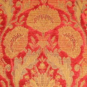 yards Stroheim POPPY Red Chenille Upholstery Fabric  