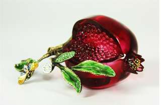 JAY STRONGWATER RUBY CRYSTAL POMEGRANATE ROSABELLA OBJET FLORA & FAUNA 