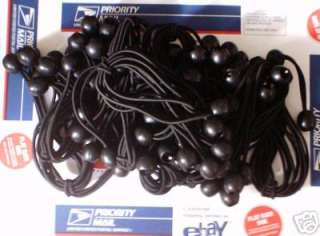   are bidding on a 100pc Ball Bungee Cords  6 Ball Tie Downs   Black