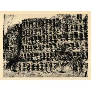  1929 Terrace Leper King Angkor Thom Yama Apsaras Naga 