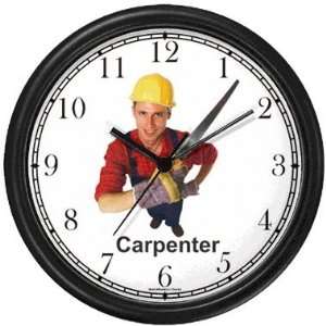  Carpenter or Handiyman with Saw Wall Clock by WatchBuddy 