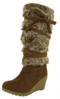  FASHION Faux Fur Sheepskin Mukluk Womens Wedge Boots Designer Style 