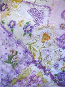 Mini Hankie Southern Belle Shabby Chic Floral Art Quilt  