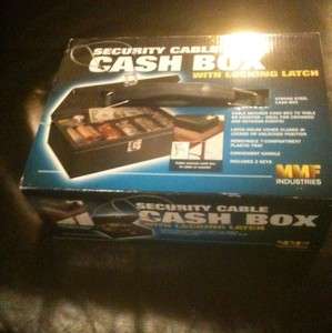 MMF Industries Steel Cash Box with Security Cable (221613004) Black 