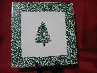 Furio Stoneware Christmas Tree Trivet Sponged Rim NEW ExcCondition 