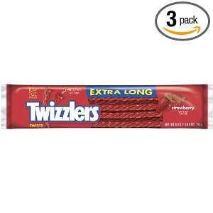 Twizzlers Extra Long Twists, Strawberry, 25 Ounce Packages (Pack of 3 