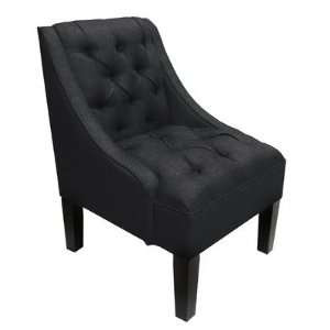  Tufted Swoop Arm Chair Color Black