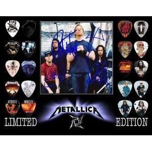  Metallica Framed 20 Guitar Pick Set Platinum Musical 