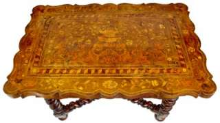 18TH CENTURY ANTIQUE MARQUETRY TABLE WITH DRAWER  