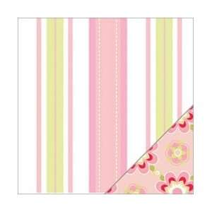  Basics Paper Divinely Sweet Double Sided Paper 12X12 Pink Dash 