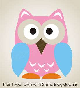Hootie Owl STENCIL Baby Nursery Cottage Chic decor Art  