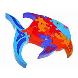    Learn from Puzzles   Number Fish wooden puzzle Toys & Games