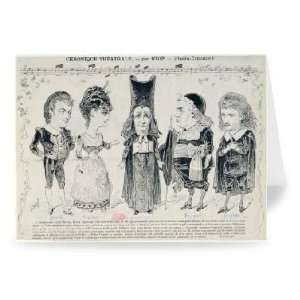  Five caricatures of the cast of a French   Greeting Card 