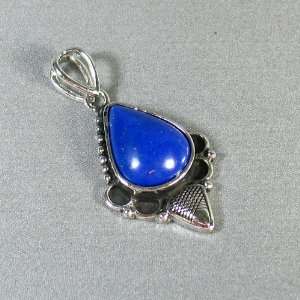  Lapis Sterling Silver Plated pendant   Lovely Blue Water 