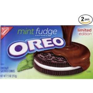Oreo Mint Fudge Covered Chocolate Sandwich Cookies Limited Edition 7.5 