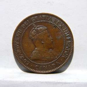CANADA, Edward VII 1906 bronze Large Cent; XF  