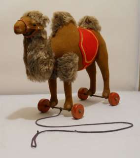 1920s STEIFF Camel Pull Toy Felt Mohair MINT CONDITION  