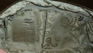 NWT BRIGHTON PARSA Hobo Handbag Aged Gold Metallic Laser Cut Front $ 