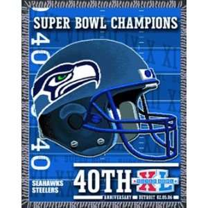  SEATTLE SEAHAWKS SUPER BOWL XL CHAMPS THROW BLANKET Rug 