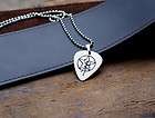 rush 2112 starman etched nickel silver guitar pick necklace with