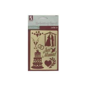 New   just married designs solid brass stencil   Case of 120 by bulk 