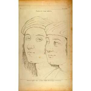 1845 Antique Engraving Raphael Pietro Perugino Portrait   Original 