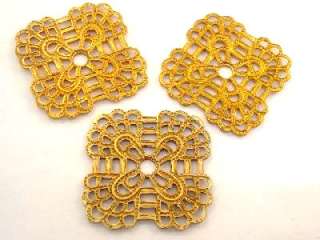 Vintage Style Filigree Brass Stampings 6pc Ce  