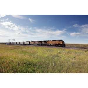   Landscape Poster   Train near Casper Wyoming 24 X 17 