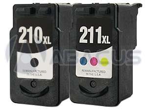 Remanufactured Canon PG 210 & CL 211 (Extra Large) Ink Cartridges 2 
