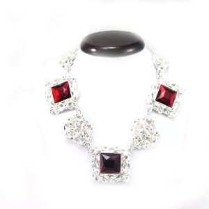    Necklace french touch Dv   Castafiore red silvery. Jewelry