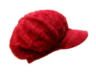 New Angora Newsboy Cap Fuzzy hat Fully Lined 4 colors  