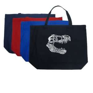  Large Black T rex Skull Tote Bag   T Rex skull created out 