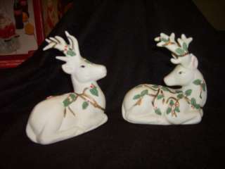 Christmas Around the World Ceramic Reindeer Figurines  
