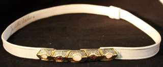 JUDITH LEIBER  RARE   White Belt With Gemstones  VINTAGE 