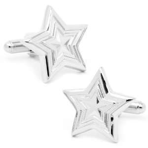  Silver Starburst Cufflinks CLI OB ST5 A Jewelry