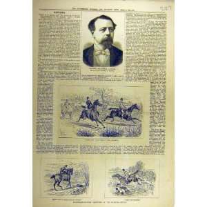  1880 Portrait Clerke Mason Hunting Field Sketches Print 